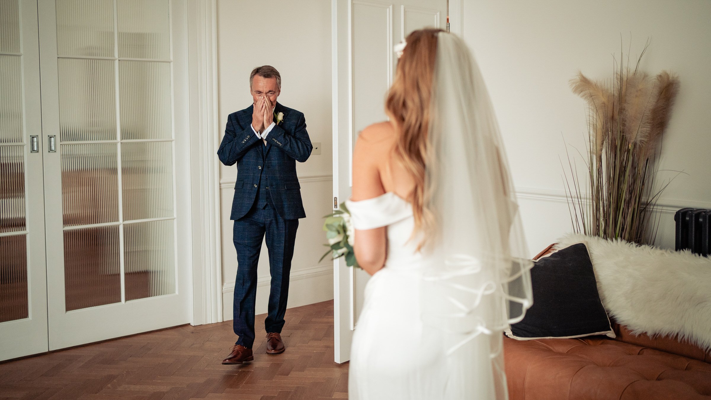 first look - dad - tunnels beaches - wedding - devon.jpg