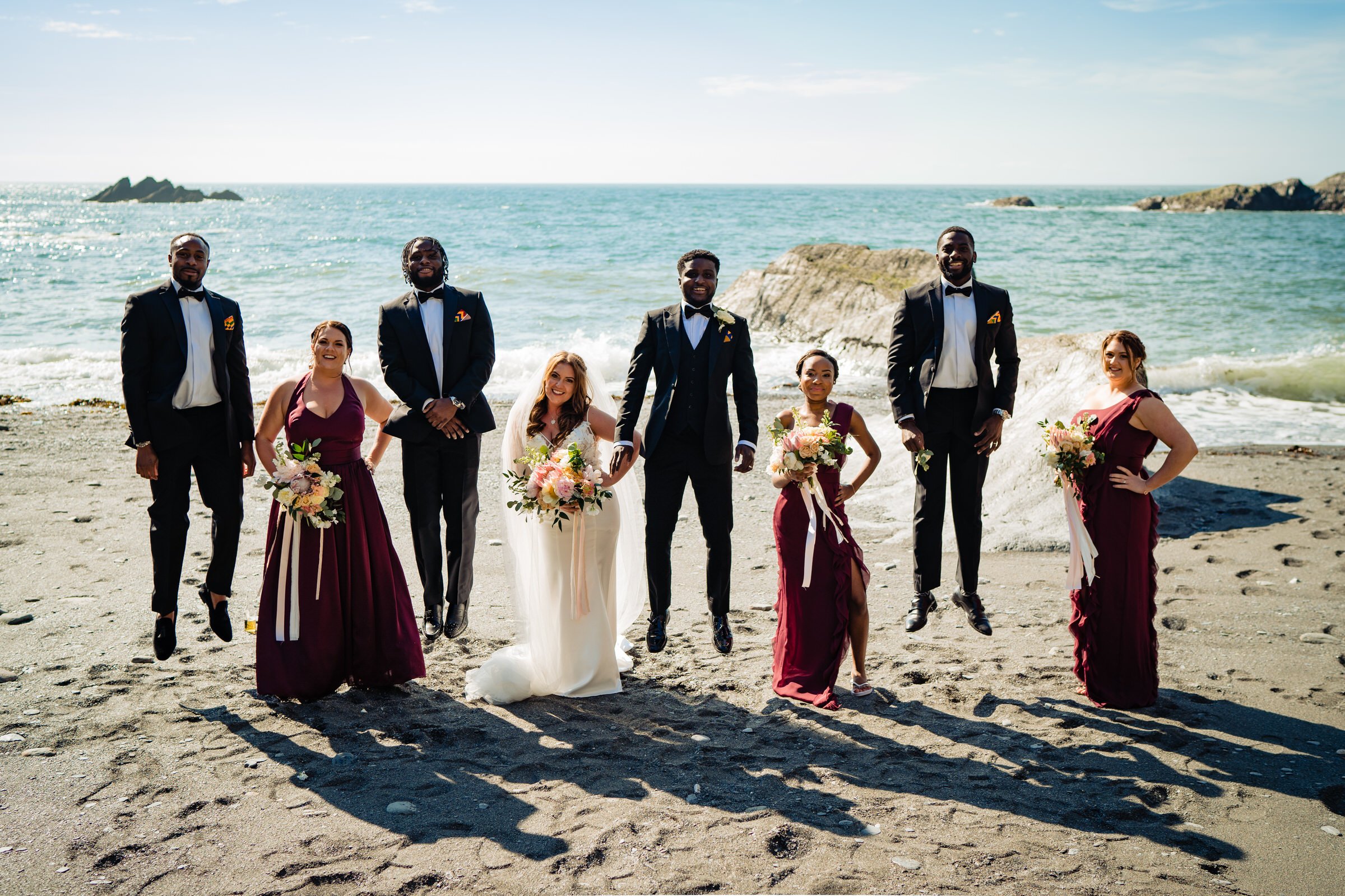 groomsmen - bridesmaids - beach - wedding - tunnels.jpg