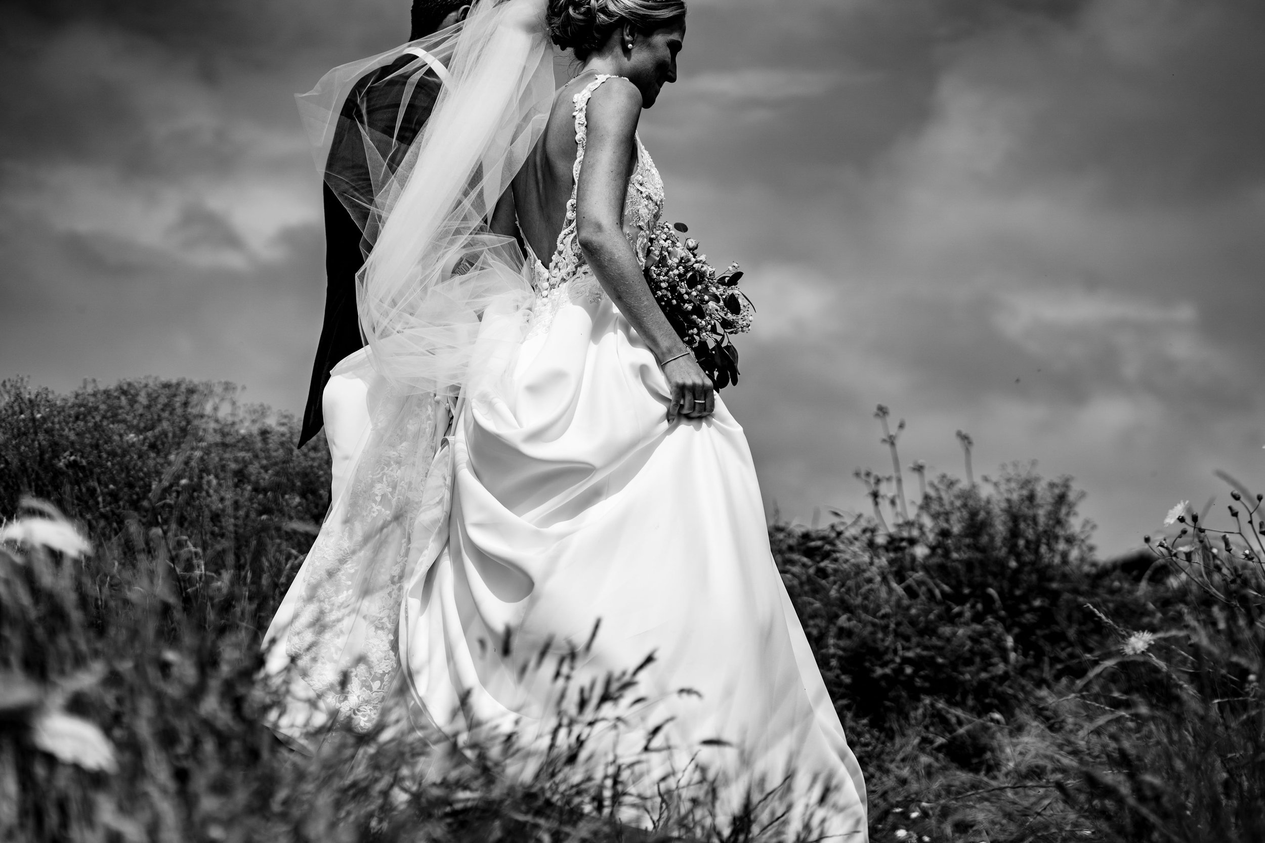 black and white wedding photography in devon